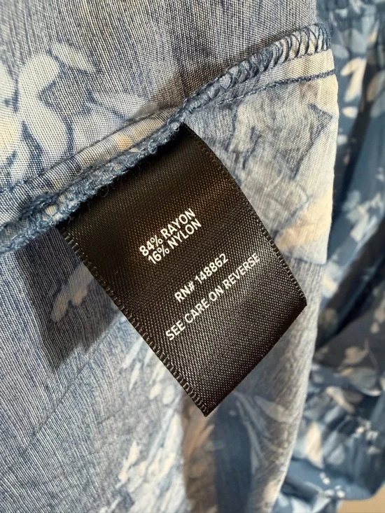 Torrid Blue Floral Maxi Dress 2X Tiered Pockets Modest Casual Cottage Western - Picture 9 of 12